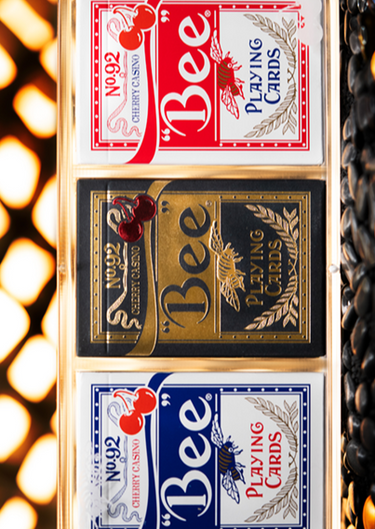LIMITED BEE X CHERRY CASINO PLAYING CARDS
3 DECK SET (BLUE, RED AND BLACK)