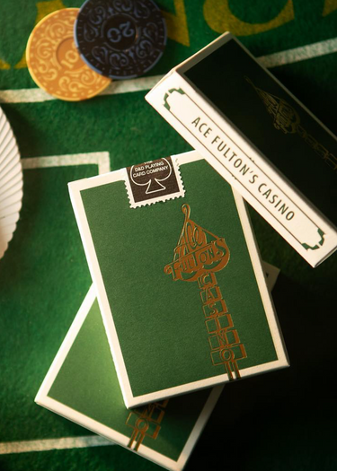 ACE FULTONS GREEN & GOLD PLAYING CARDS DAN AND DAVE DECK