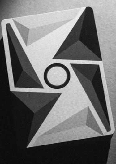 Designed for cardistry, produced by the virts Virtuoso P1 playing cards black and white