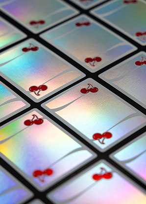 cherry casino holographic playing cards