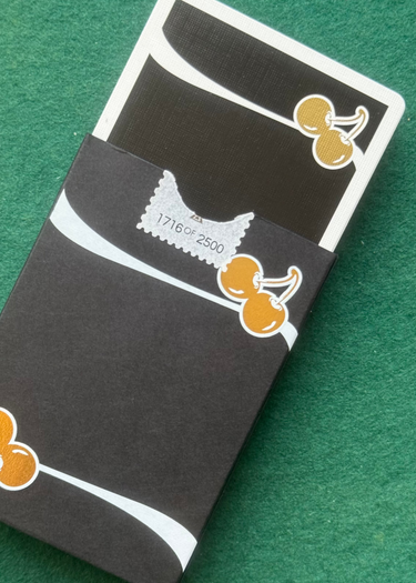 Limited Edition Cherry Casino (Monte Carlo Black and Gold) Numbered Seals Playing Cards