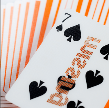 MISSING BEAM ORANGE PLAYING CARDS