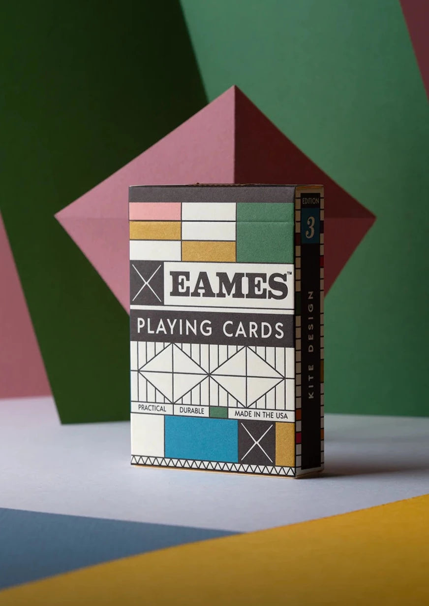 Made in collaboration with the Eames Office. Eames "Kite" Playing Cards take inspiration from a tissue-paper kite designed by Charles Eames in 1950