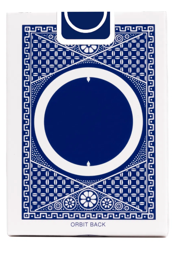 Orbit Tally Ho Circle back playing cards in red. limited edition of 12000 decks.   Tally Ho Orbits Blue & Black editions are also available here   Orbit Playing Cards, designed by Daniel Schneider.